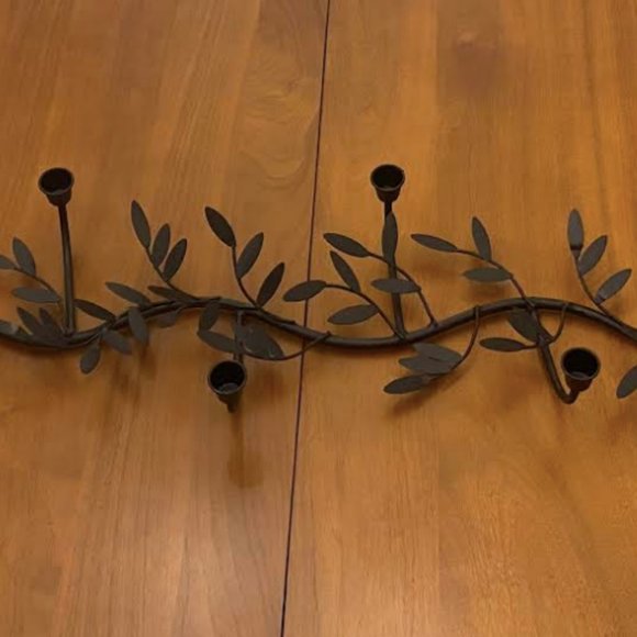 Hand-painted Metal Olive Branch 10 Candle Centerpiece